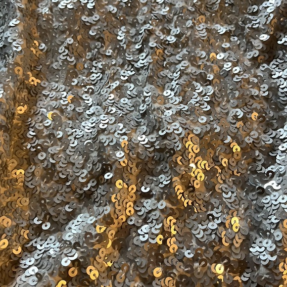 Ladies xs tank sequined front on beige soft cotton tee - Picture 3 of 4